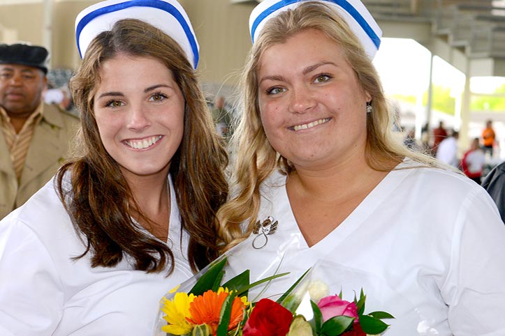 Nursing students at commencement